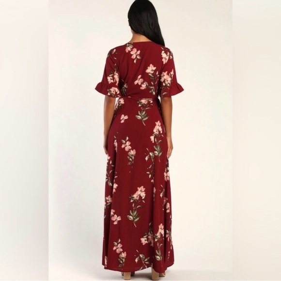 ❤️Lulus Pink and Burgundy September Sunrise Dress - Picture 3 of 4